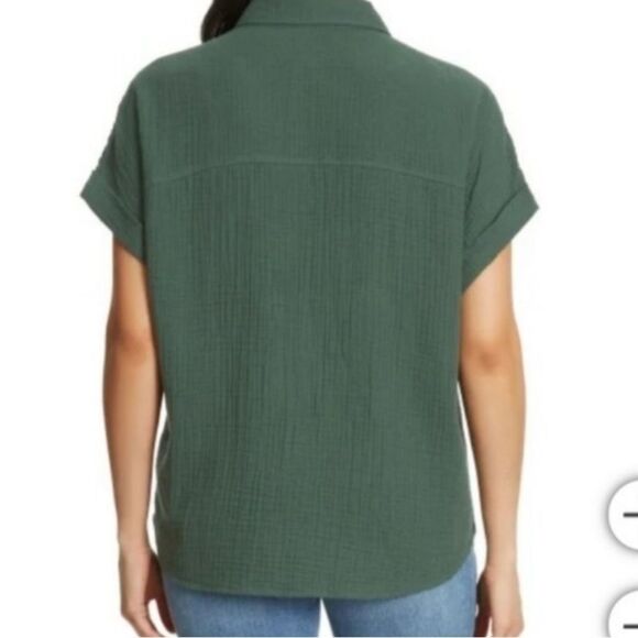 Jessica Simpson Forest Green Button Down Shirt - Picture 2 of 3